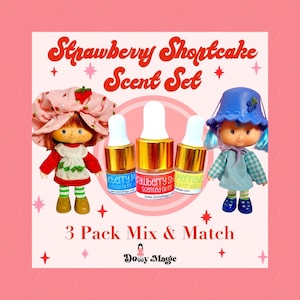 DIY Strawberry Shortcake Scent Kit: 3 Pack of Minis (Mix & Match!)  Smells like 1980s Strawberry Shortcake Dolls from Childhood!