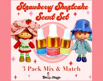 DIY Strawberry Shortcake Scent Kit: 3 Pack of Minis (Mix & Match!)  Smells like 1980s Strawberry Shortcake Dolls from Childhood!