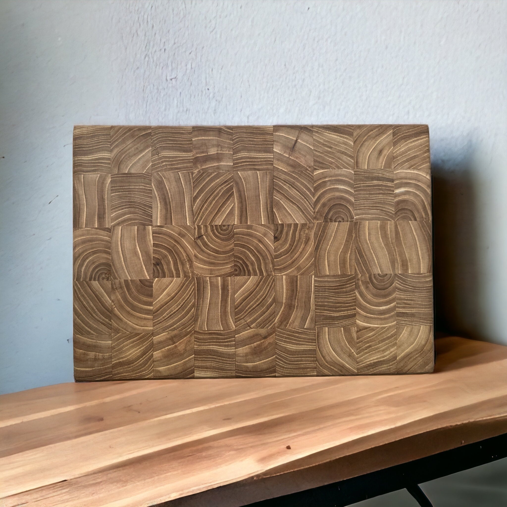 View of Urban Wood Elm End Grain Cutting Board - Etsy