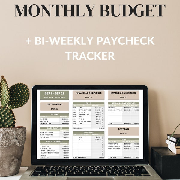 Monthly Budget and Paycheck Tracker