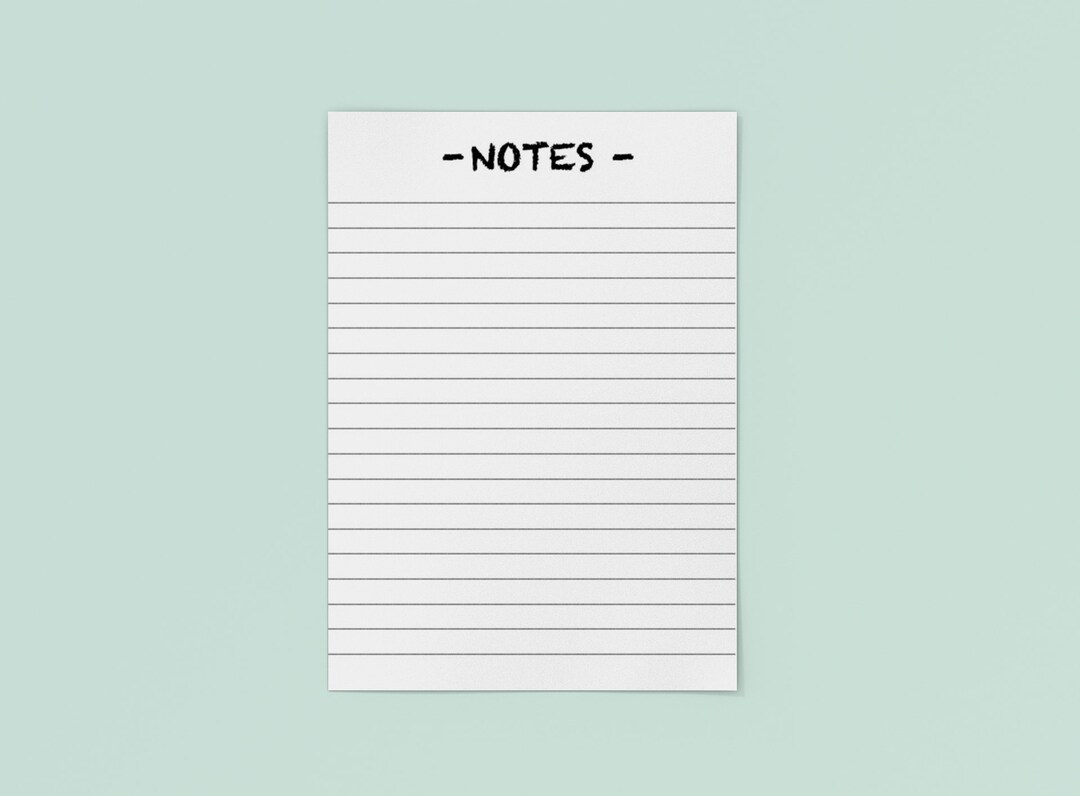 Note Shhet Minimalistic Note Taking Sheet - Etsy