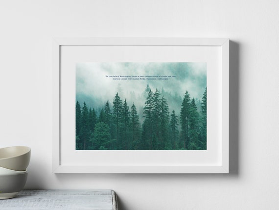 Twilight Forks Physical Print Poster Washington State Premium Matt Print for Twilight Lovers Bella Swan Quotes Poster Crepusculo New Moon
