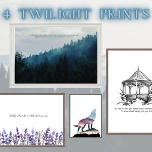 Twilight Forks Digital Prints Gift for Twilight Lovers New Moon Twilight Prom Scene Movie Quote Flower Field Twilight Gift New Moon Moody