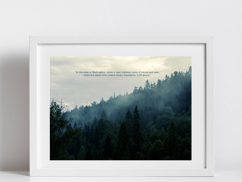 Twilight Forks Digital Print Gift for Twilight Lovers Picture Frame Cuadro Crepusculo Twilight Forks Movie Quote Twilight Gift New Moon Vibe image 1
