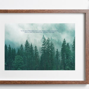 Twilight Forks Print Washington State Print for Twilight Lovers Bella Swan Quotes Twilight Picture Frame Cuadro Crepusculo Phrase New Moon