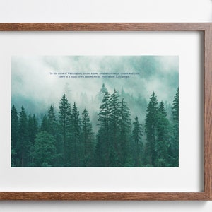 Twilight Forks Print Washington State Print for Twilight Lovers Bella Swan Quotes Twilight Picture Frame Cuadro Crepusculo Frase New Moon
