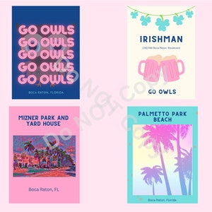 FAU, Owls, Florida Atlantic University, college prints, Dorm room prints, 8x11, digital prints, digital downloads
