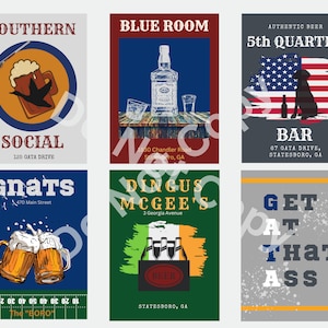 Georgia Southern University College Prints, Digital Prints, College dorm, Preppy Prints, Gata, Eagles, GSU