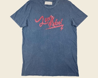 Blue Vintage Wash T-Shirt // Blue cotton t-shirt, Ladies jersey tee, Gifts for her, Gifts for him
