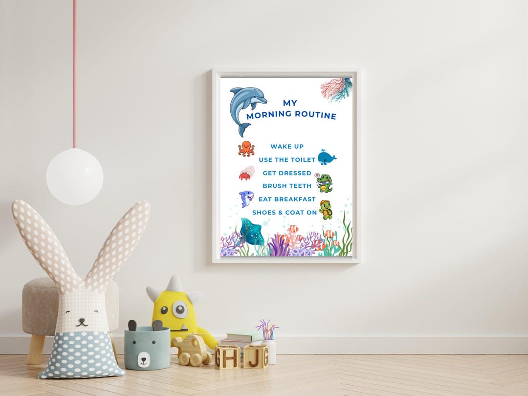 Morning Routine Chart for Kids Printable – Editable Ocean Animals Daily ...