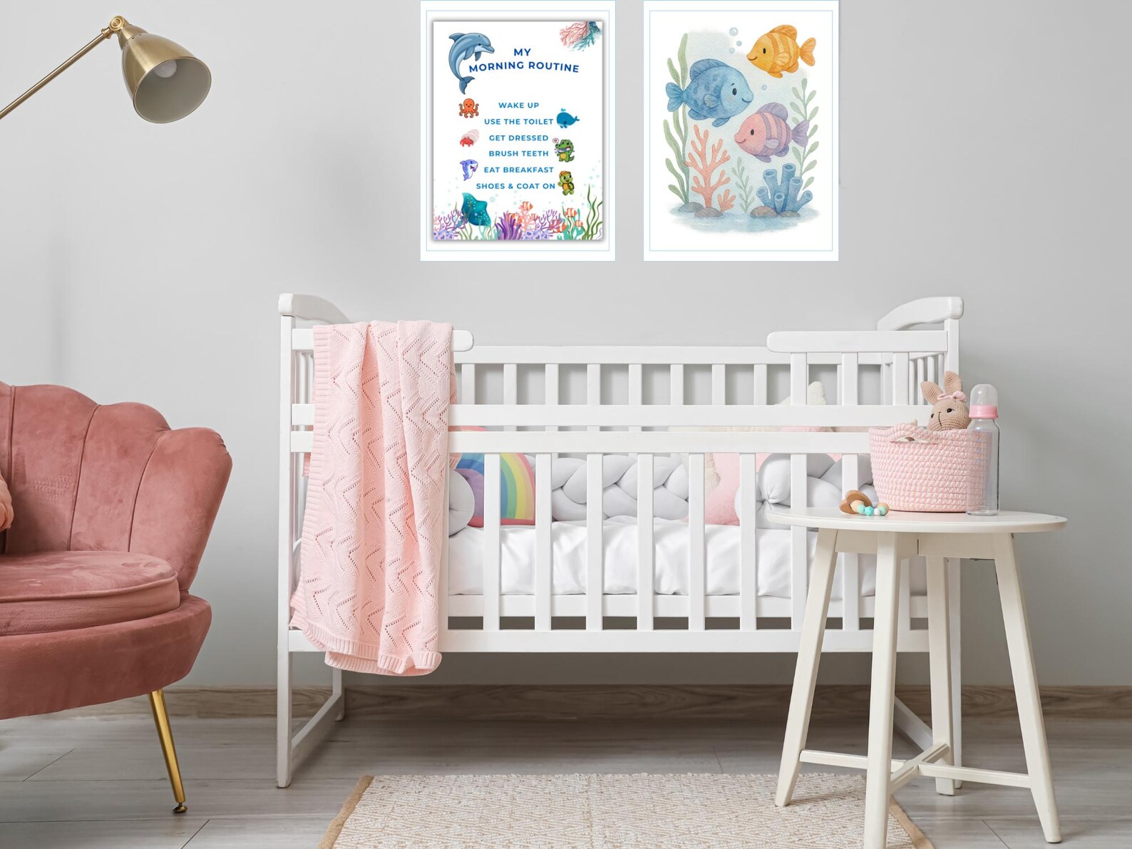 Morning Routine Chart for Kids Printable – Editable Ocean Animals Daily ...