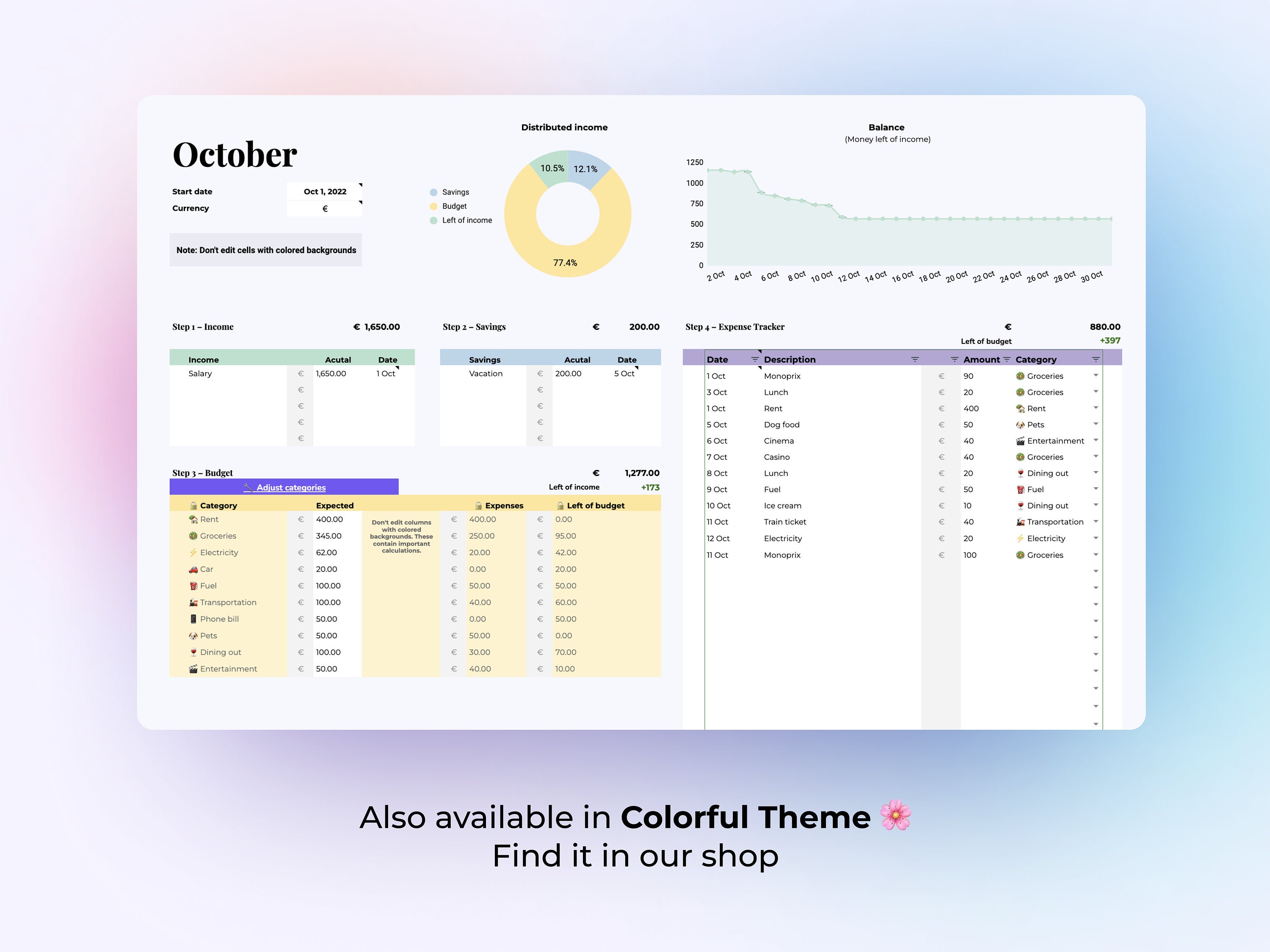Monthly Budget Template for Google Sheets Dark Theme Budget - Etsy