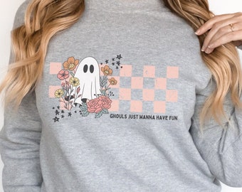 Whimsical Halloween | Ghouls Just Wanna Have Fun Ghost - T-shirt | Crewneck Sweatshirt