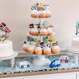 Transportation Themed Cake Topper-Vehicles Topper- Birthday Party Decor