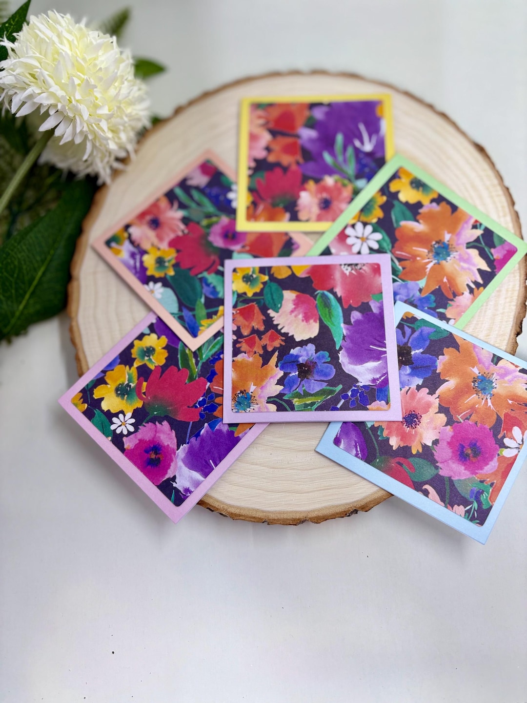 Mini Blank Greeting Card Set: 3x3 Small Note Cards With Envelopes - Etsy