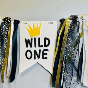 WILD ONE Highchair Banner; Party Decor; First Birthday Party