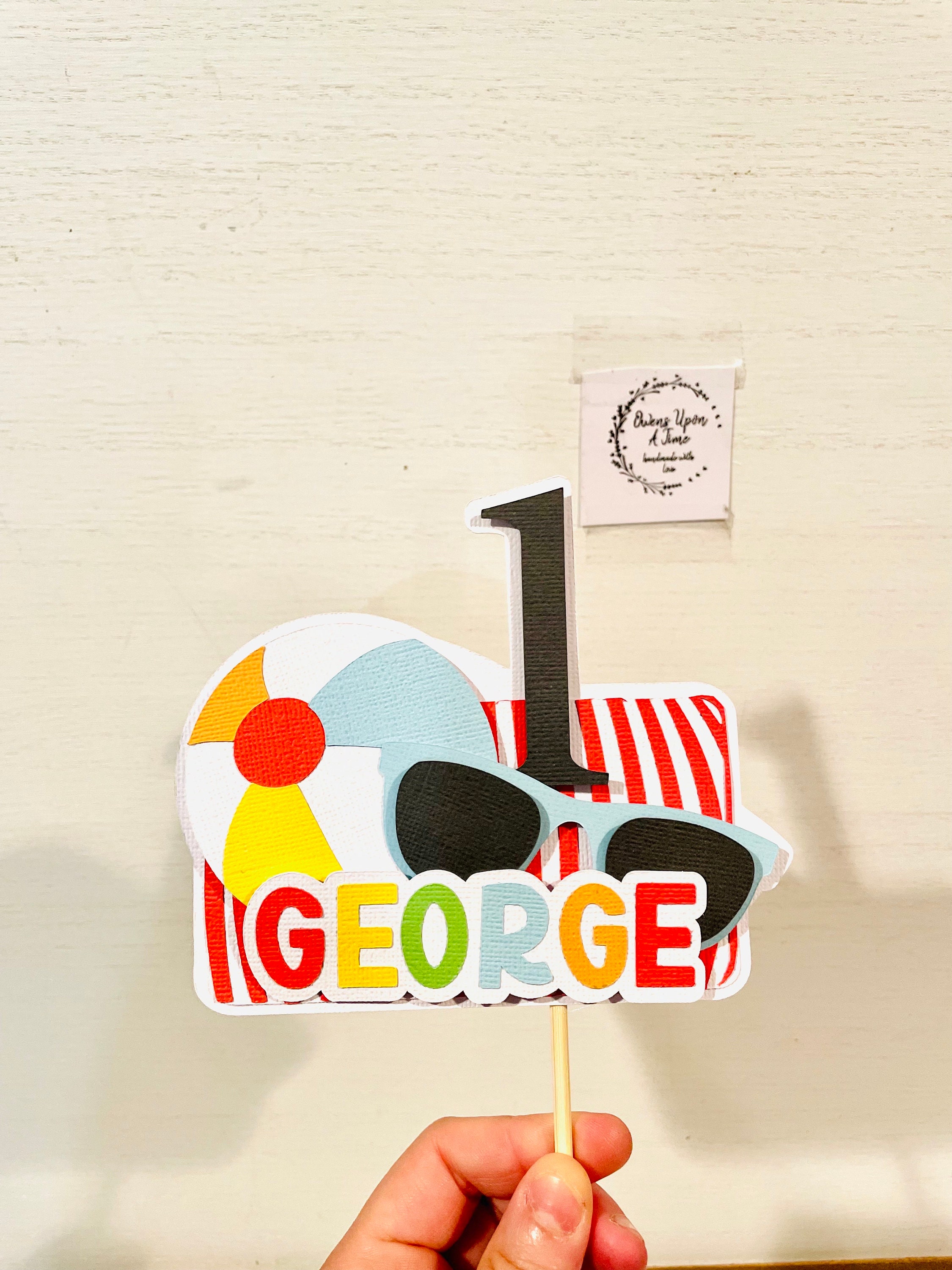 Personalized Pool Party Themed Cake Topper; Splash & Play; Summer ...