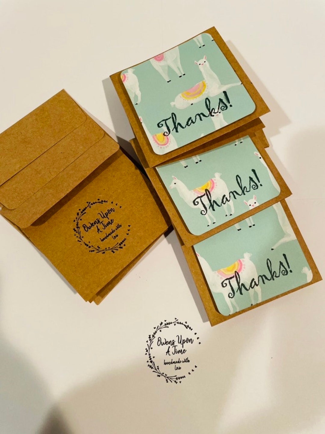 Mini Thanks Cards Set-llama Cards Set-3 Card Set-3 Matching - Etsy