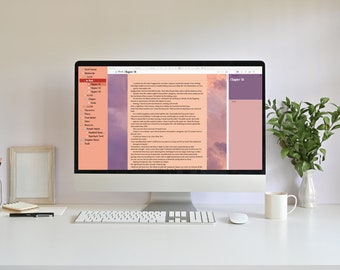 Scrivener-teman med lavendelhimlar | Barbiecore-tema | Mac OS