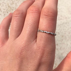 baguette diamond ring, coquette jewelry, curved wedding band, cz eternity band, infinity ring