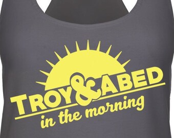 Troy and Abed In The Morning Ladies Racerback Tank Top -  Funny, Pop Culture Shirt