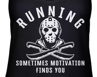 Running Ladies Racerback Tank Top -Funny, Horror, Pop Culture Shirt