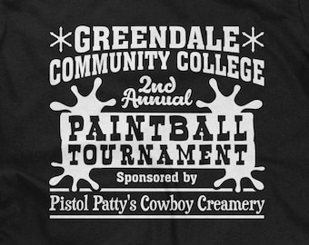 Greendale Community College 2nd Annual Paintball Tournament Mens T-shirt or Tank Top - Funny, Pop Culture Shirt