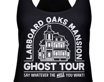 Larboard Oaks Mansion Ghost Tour Ladies Racerback Tank Top - Funny, Pop Culture Shirt