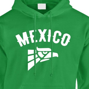 Mexico Aztec Eagle Head Hoodie Pullover or Crewneck Sweatshirt -Mexican National Pride, Soccer Jersey, Sports Fan, Tourism Gift