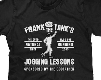 Frank The Tank Jogging Lessons Mens T-shirt or Tank Top - Funny, Pop Culture Shirt