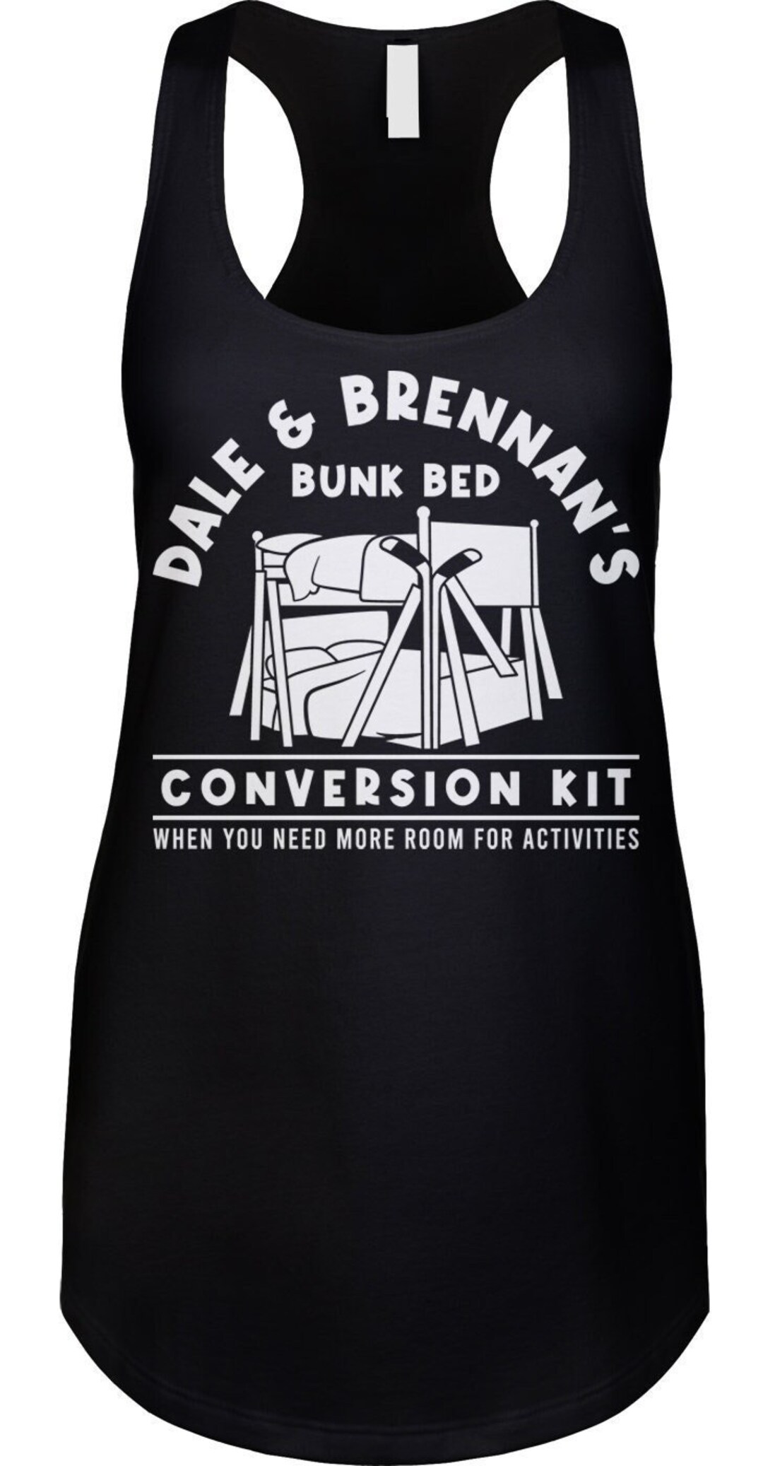 Dale & Brennan's Bunk Bed Conversion Kit Ladies Racerback Tank Top