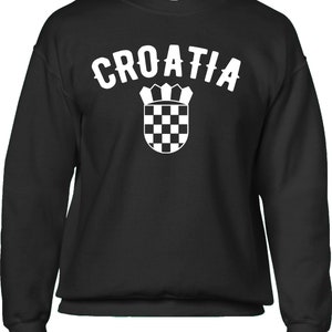 Croatia Coat of Arms Hoodie Pullover or Crewneck Sweatshirt -Croatian National Pride, Soccer Jersey, Sports Fan, Tourism Gift immagine 4