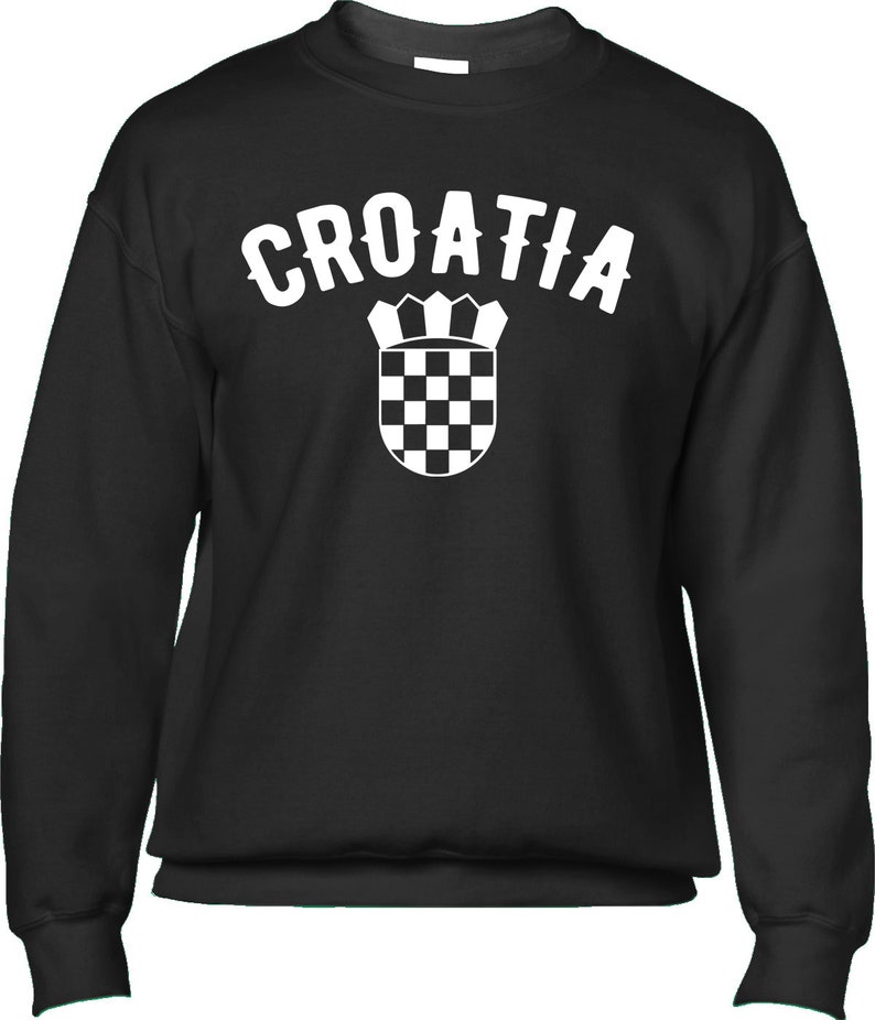 Croatia Coat of Arms Hoodie Pullover or Crewneck Sweatshirt -Croatian National Pride, Soccer Jersey, Sports Fan, Tourism Gift immagine 4