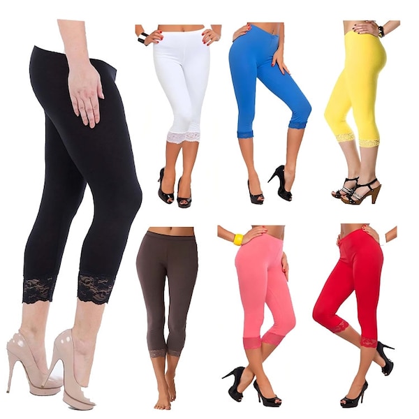 Leggings Capri Donna SES - Confezione Da 2 Pezzi, Cotone Elastan - Foto 12