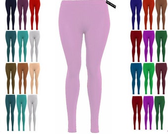 Ladies plain leggings new viscose full length woman leggings plus size 8-26