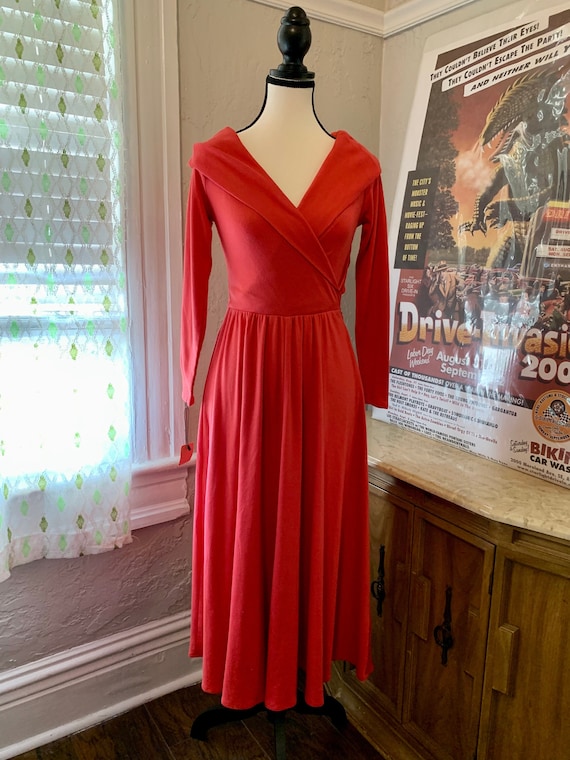 1980s Vintage Dress Red by Dennis Goldsmith