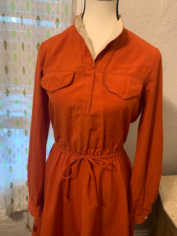 Vintage 1970s Dress Orange - image 3