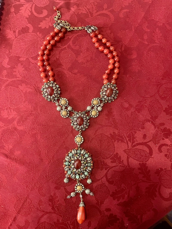 Elegante collana vintage con perline bianche e dorate (Nuovo e nell'imballaggio originale) a