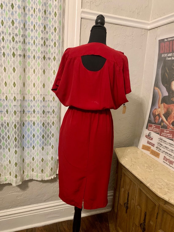 1980’s Red Vintage Dress by Hearts - image 2