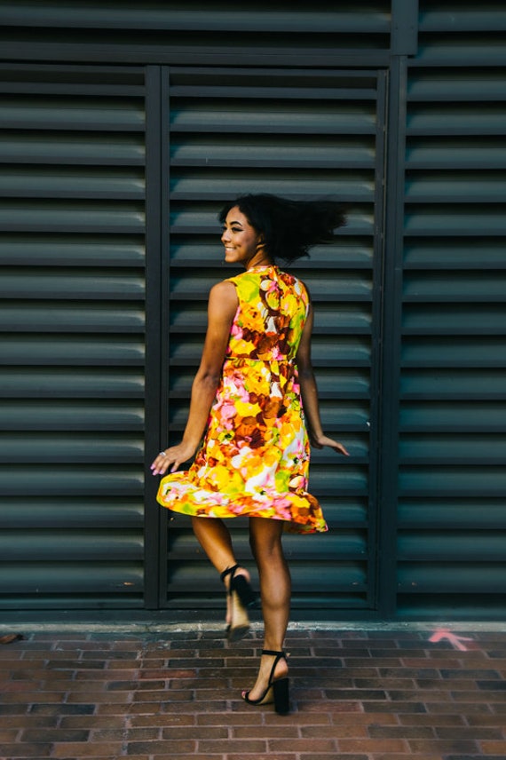 1960s Yellow Vintage dress, 60s Mod Dress, yellow… - image 2