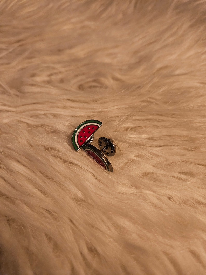 Watermelon, pin, brooch, palestine, gaza, symbol, clothing, support, attachment on jacket, free palestine, Palestinians image 3