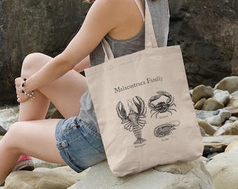 Schaaldiercore Tote Bag Crab Tote Bag Lobster Tote Bag Shell Fish Tote Bag Kreeft Anatomie Nautische Tote Bag