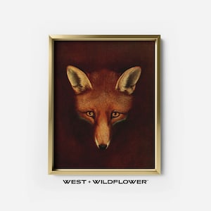 Red Fox Hunting Animal Painting Printable Digital Download, British Sporting Artist Downloadable Art, Moody Home Decor Artwork, 4