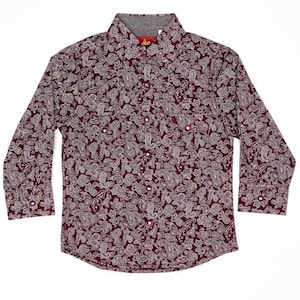 Camisa infantil com estampa de botões de pérolas ocidentais - PS100K-112