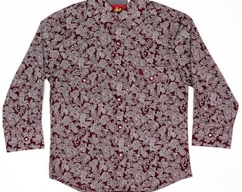 Kids Western Pearl Snaps Print Shirt-PS100K-112