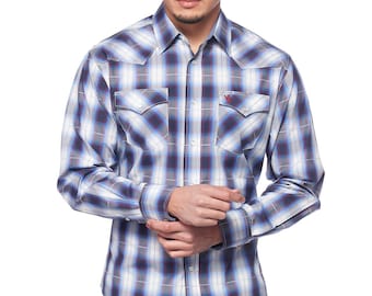 Chemise western à manches longues et à boutons-pression pour homme -PS400-470