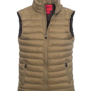 Men&#39;s Puffer Workwear/Streetwear Sleeveless Vest-NV640-KHAKI/BROWN