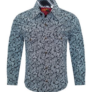 Camisa infantil com estampa de botões de pérolas ocidentais - PS100K-170