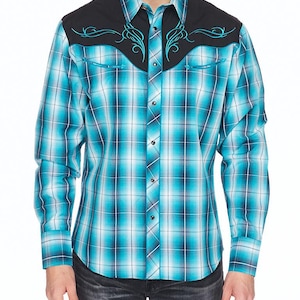 Herren Western Cowboy Embroidery Shirt-PS500-531
