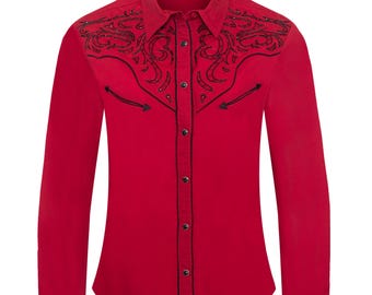 Women’s Western Embroidered diamond studded Shirts-LS500D-525